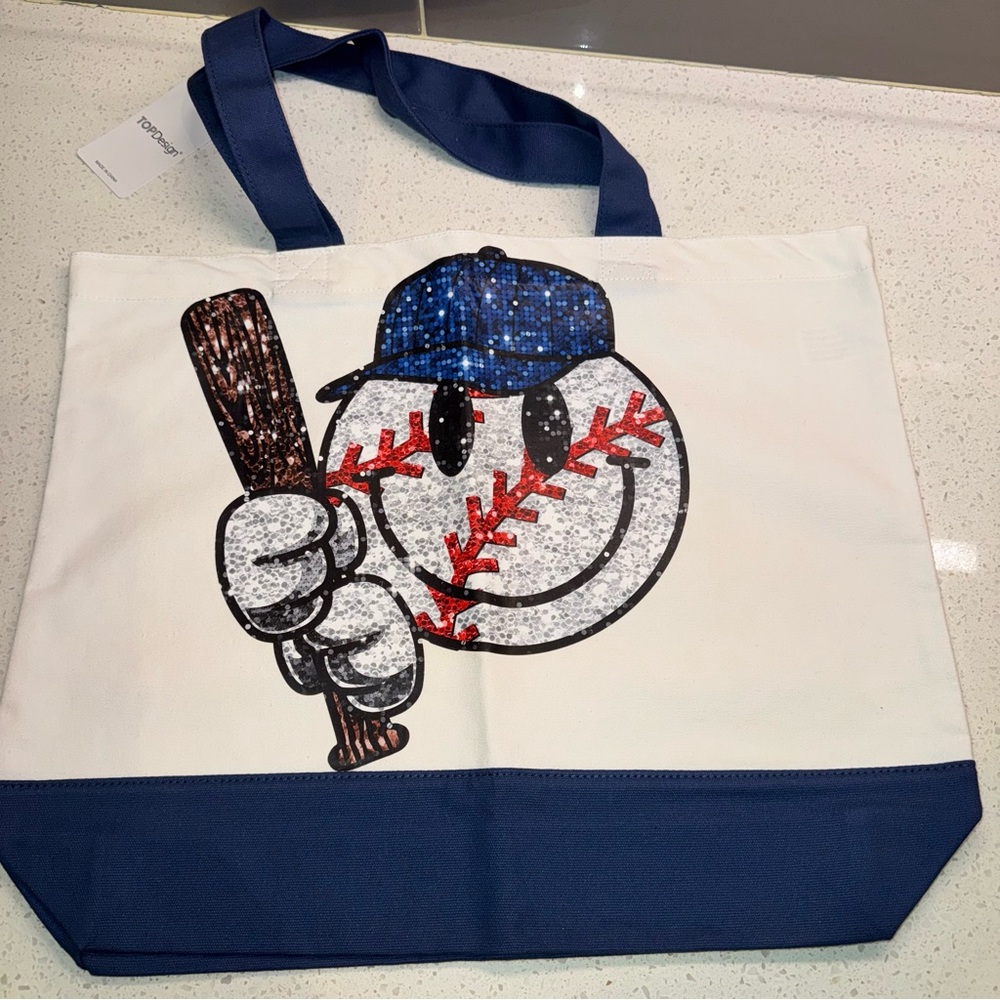 Baseball Tote Bag - NWT - Navy Blue